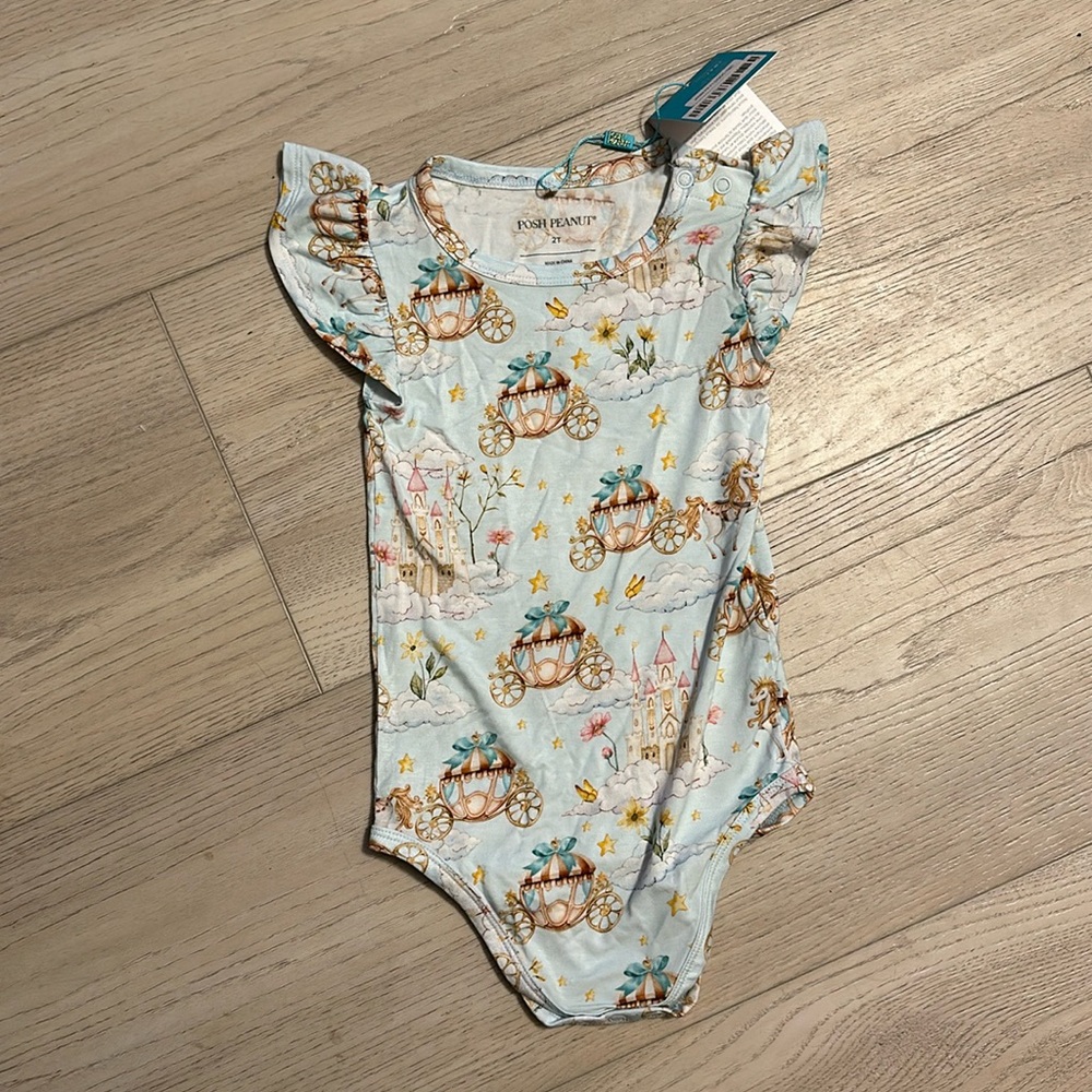 NWT posh peanut flutter sleeve bodysuit Catherine